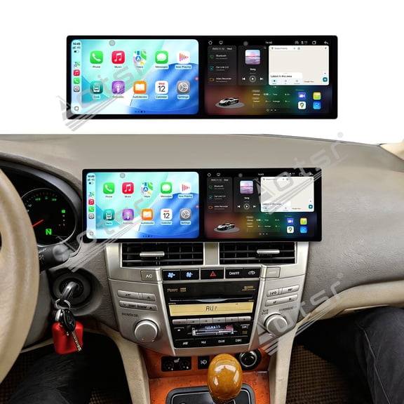 Aotsr Dual 9.1 inch Screen Car Radio For Lexus RX330/350 2003-2007 Android 15 Multimedia Player GPS Navigation Auto DSP Stereo Host