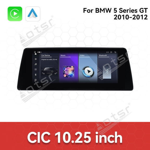 Aotsr Ultra-Thin 10.25 Inch Wireless CarPlay+Android Auto Retain Original Car Function Car Radio Stereo Multimedia Receiver for BMW 5 Series GT 2010-2012 Compatible with Original Car CIC System