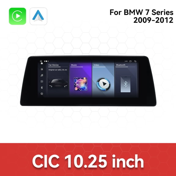 Aotsr Ultra-Thin 10.25 inch Wireless CarPlay+Android Auto Retain Original Car Function Car Radio Stereo Multimedia Receiver for BMW 7 Series 2009-2012 Compatible with Original Car CIC System