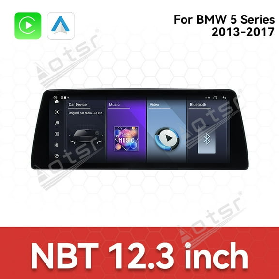 Aotsr Ultra-Thin 12.3 inch Wireless CarPlay+Android Auto Retain Original Car Function Car Radio Stereo Multimedia Receiver for BMW 5 Series 2013-2017 Compatible with Original Car NBT System