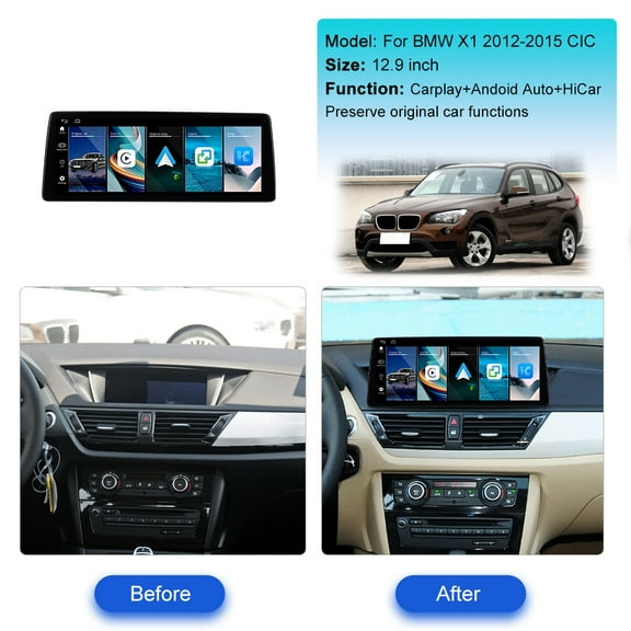 Aotsr Upgrade 12.9 Inch Car Radio Linux For BMW X1 CIC 2012-2015 Multimedia Player GPS Navigation Android Auto CarPlay Head Unit