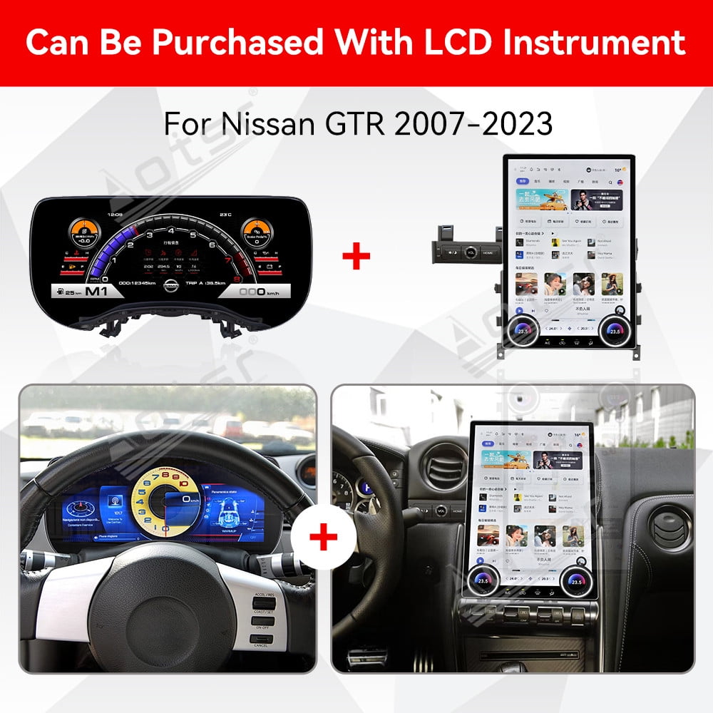 Aotsr for Nissan Skyline GTR R35 2007-2024 Android LCD instrument panel ...
