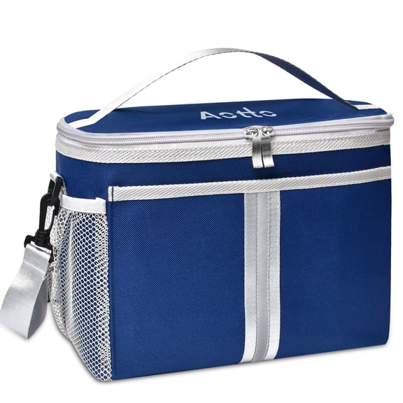 Aotto Lunch Box Cooler Bag, Versatile Insulated Lunchbox for Men Women Leak-Proof Cooler Tote Bag Organizer for Adults Work Outdoor Trips Blue