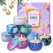 Giphtpoeet 9 Pack Scented Candles Relaxing Soy Wax Candle Jar Gift Set for Women Valentine's Day Gift, 160h, 22.5oz