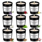 Giphtpoeet 9 Pack Scented Candles 2.5 oz Each Soy Wax Black Jar Candles for Men Fathers Day Birthday Valentines Day Gift