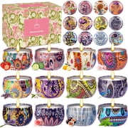 Giphtpoeet Scented Candles Gift Set for Women 12 Pack Long Lasting Burning Time for 240h Jar Soy Candles