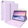 thumbnail image 1 of Aoub Backlit Keyboard Case for iPad Air 11 inch M3/M2 2025 2024, iPad Air 5th/4th Generation 10.9 Inch 2022/2020 Soft TPU Bakc Magnetic Detachable Wireless Bluetooth Keyboard Case, Purple, 1 of 1