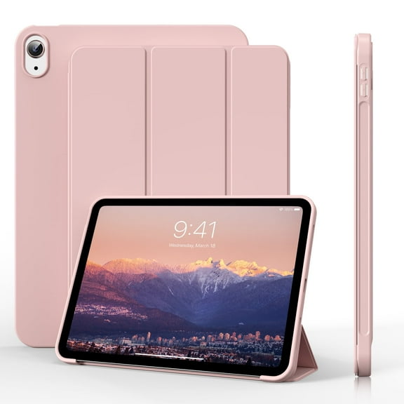 Aoub Case for iPad (a16) 11th10th Generation 11 inch / 10.9 inch 2025 / 2022, Auto Wake/Sleep, Tri-fold Stand Smart Case Soft TPU Back Case, Pink