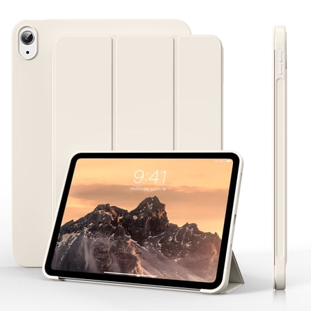 Aoub Case for iPad (a16) 11th 10th Generation 11 inch / 10.9 inch 2025 / 2022, Auto Wake/Sleep, Tri-fold Stand Smart Case Soft TPU Back Case, White