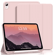 Aoub Case for iPad (A16) 11th Generation Case 2025, iPad 10th Generation Case 2022, Tri-fold Stand Smart Case Soft TPU Back Case with Pencil Holder, Auto Sleep/Wake (Pink)