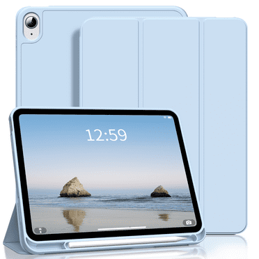 Aoub Case for iPad (A16) 11th Generation Case 2025, iPad 10th Generation Case 2022, Tri-fold Stand Smart Case Soft Back Case with Pencil Holder, Auto Sleep/Wake (Blue)