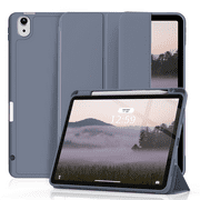 Aoub Case for iPad Air 5th Generation 2022 / iPad Air 4th Generation 2020 10.9 Inch with Pencil Holder, Support Apple 2nd Pencil, Smart Stand Soft Back Cover, iPad Air 5/4 10.9 inch Case, Gray