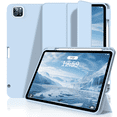 thumbnail image 1 of Aoub Case for Air 13 inch M2 2024 iPad Pro 12.9 inch 6th Generation 2022 / 5th Gen 2021 with Pencil Holder, Auto Wake/Sleep, Support iPad 2nd Pencil Charging, Tri-fold Stand， Blue, 1 of 6