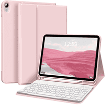 Aoub Keyboard Case for iPad A16 11th/10th Generation (2025/2022) with Pencil Holder, Detachable Wireless Bluetooth Keyboard Cover, Pink