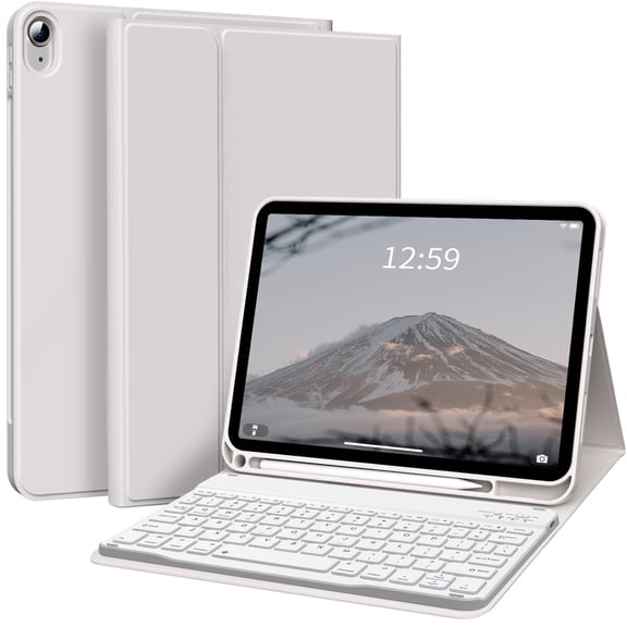 Aoub Keyboard Case for iPad 11th/10th Generation 11 inch/10.9 inch (2025/2022) A16 with Pencil Holder, Magnetic Detachable Wireless Bluetooth Folio Stand Rechargeable Keyboard Cover, Grey