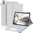 thumbnail image 1 of Aoub Touchpad Keyboard Case for iPad A16 11th Generation / iPad 10th Generation 2025/2022 with Backlit, Magnetic Detachable Wireless Bluetooth Keyboard Case, Gray, 1 of 8