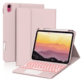 thumbnail image 1 of Aoub Touchpad Keyboard Case for iPad A16 11th Generation / iPad 10th Generation 2025/2022 with Backlit, Magnetic Detachable Wireless Bluetooth Keyboard Case, Pink, 1 of 8