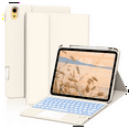 thumbnail image 1 of Aoub Touchpad Keyboard Case for iPad A16 11th Generation / iPad 10th Generation 2025/2022 with Backlit, Magnetic Detachable Wireless Bluetooth Keyboard Case, White, 1 of 8