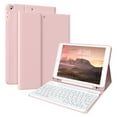 thumbnail image 1 of Aoub iPad 9th/8th/7th Generation Keyboard Case with Pencil Holder, Stand Folio Detachable Wireless Bluetooth Keyboard Cover, Soft TPU Back Smart Case for iPad 10.2 inch 2021/2020/2019, Pink, 1 of 10