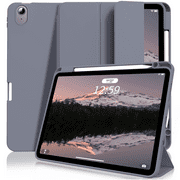 Aoub iPad Air 5th Generation Case 2022 / iPad Air 4th Generation 2020 Case 10.9 Inch Pencil Holder, Auto Wake/Sleep Soft Back Smart Cover for iPad Air 5th A2589 A2591/ Air 4th Gen A2316 A2324, Gray