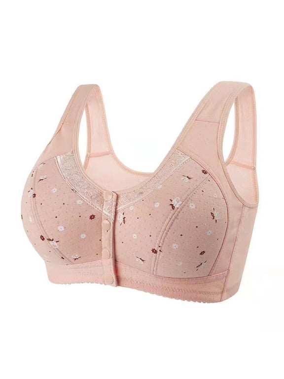 2025 Front Button Bra, Convenient Front Button Bra,Front Closure Sports Bras Women Soft Cup,Everyday Sleep Bras,Front Closure Sports Bras for Girls