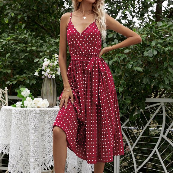 Aoujea Beach Dresses for Women Vacation Women Fashion Print Long Sleeve V-Neck Casual Sundress Dress Summer Sundress Holiday, Gift on Clearance