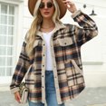 thumbnail image 1 of Aoujea Flannel Shirts for Women Plaid Jackets Long Sleeve Shackets Womens Button Down Coats Blouses S-2XL, 1 of 6