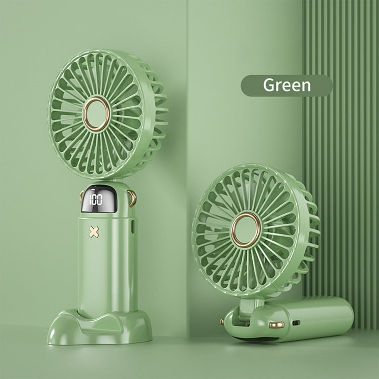 Aoujea Personal Fan Cost Saving USB Handheld Fan Mini Portable Student Small Fan Digital Display Folding Aromatherapy Small Electric Fan ABS Car