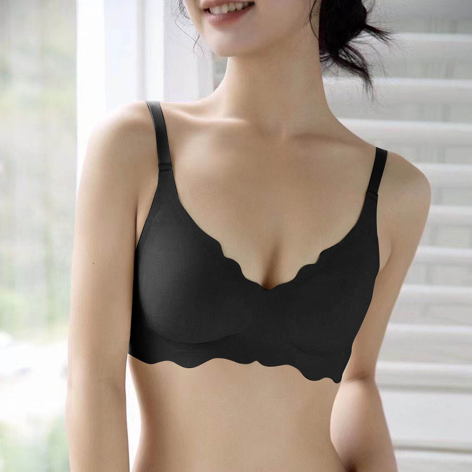 Aoujea Pure Comfort Wireless Women's Bra Underwear Fixed Shoulder Strap  Daily Comfort Bra Underwear Bra For Women Girls 