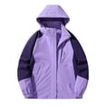 thumbnail image 1 of Aoujea Raincoats for Women with Hood Women's Outdoor Single-Layer Charge Coat And Sports Mountaineering Suit Coat With Pocket 50% Off Clear! Purple M, 1 of 2