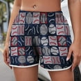 thumbnail image 1 of Aoujea Shorts for Women Plus Size for Women's Lightweight Shorts Casual Print Shorts Pants Elastic Waist Drawstring Comfy Shorts Navy on Clearance, 1 of 6