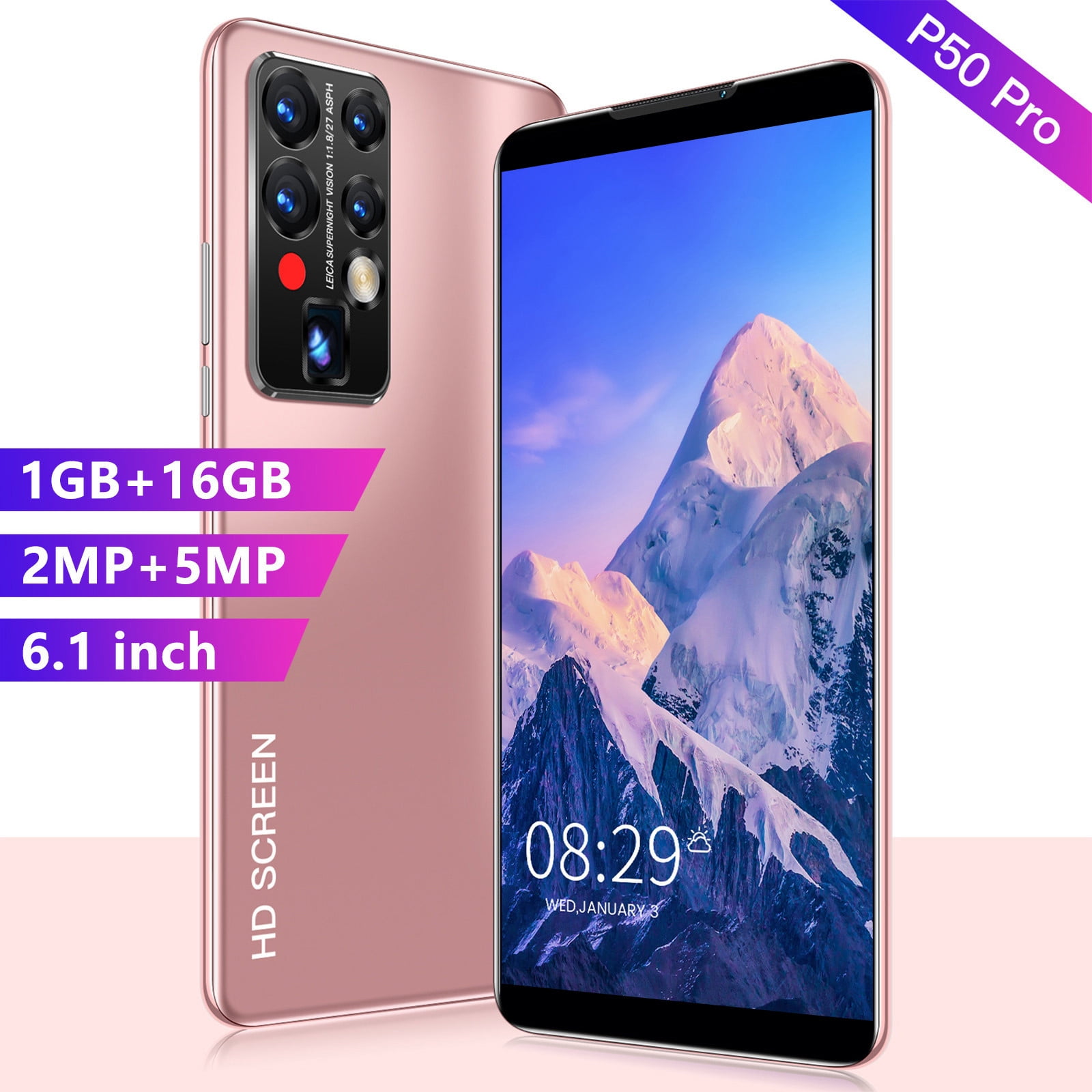 Aoujea 1GB RAM 16GB ROM Android Smart Phone (Unlocked), Rose Gold