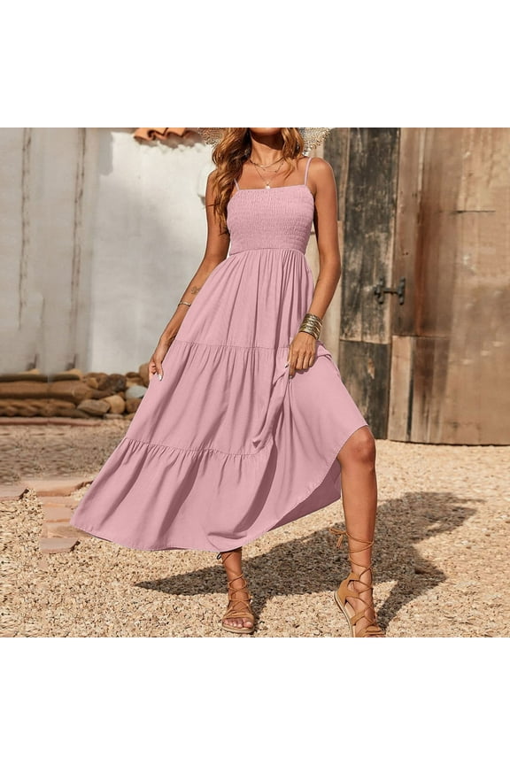 Sun Dresses for Women Casual Women's Fashion Sexy Vintage Crew-Neck Sleeveless Hollow OUt Printed Print Mini Dresses Summer Sundress Holiday Gift