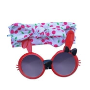 SA106 Kids Unicorn Print Sunglasses - Plastic Horn Rim UV Protection Sunglasses For Girls