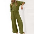 thumbnail image 1 of Aoujea Up to 50% off Womens Sweatsuits Plus Size Solid Color Round-Neck Elastic Waist Pockets Loose Jumpsuit on Clearance, 1 of 8