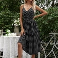 thumbnail image 1 of Aoujea Women Dress Women Fashion Print Long Sleeve V-Neck Casual Sundress Dress Sleeveless Dresses for Women 20$ & Under Dress, 1 of 8