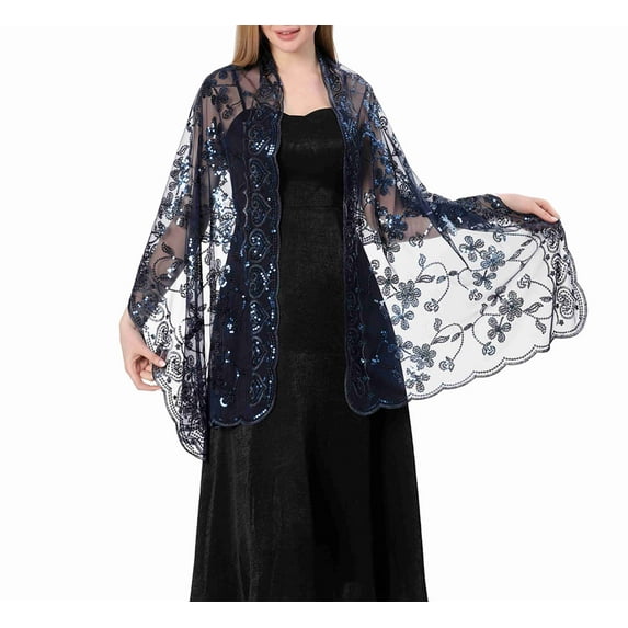 Aoujea Women's Fall Winter Shawl Wrap Scarf, Women's Sequin Shawl Wedding Dress Evening Gown Cheongsam Shawl Bride Bridesmaid Shawl Scarf Blanket Wrap Shawl Scarves