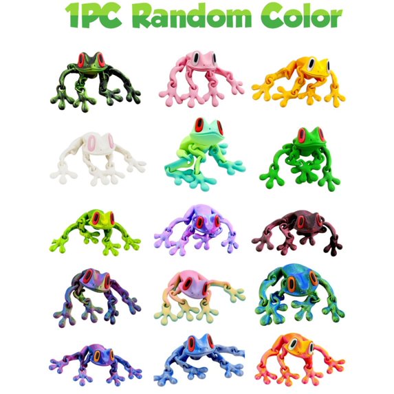 Aousin 1PC Random Style 3D Printed Magnetic Frog Animals Relaxation Ornaments, Magnetic Attachment on Legs Adhesive to Various Places for Diverse Play