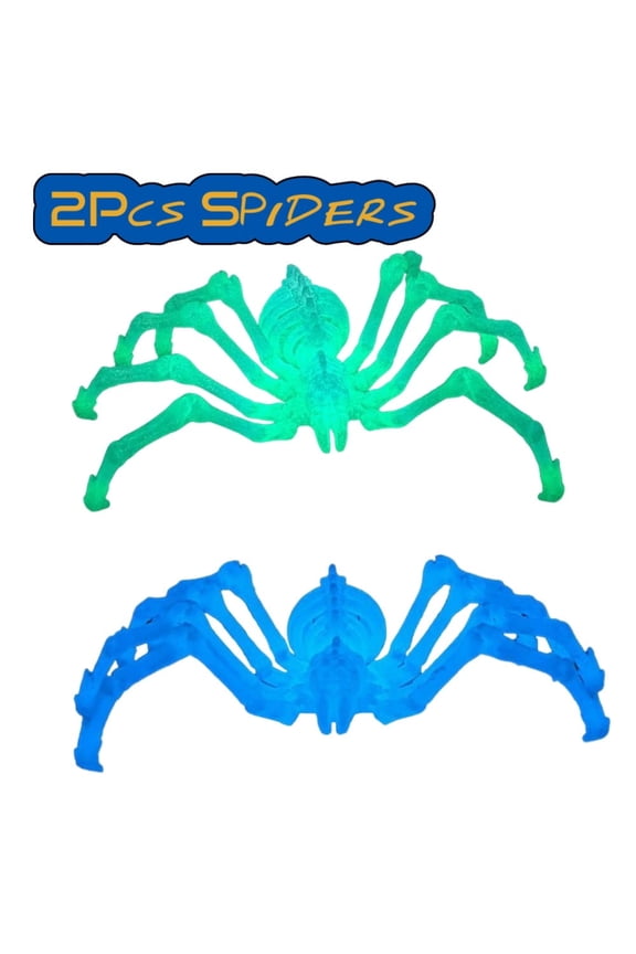 2Pcs Set 9.84'' 3D Printed Spider Relaxation Ornaments, Halloween Articulated Fake Spider Figures, indoor Decorations, Stress Relief Fidget Ornaments