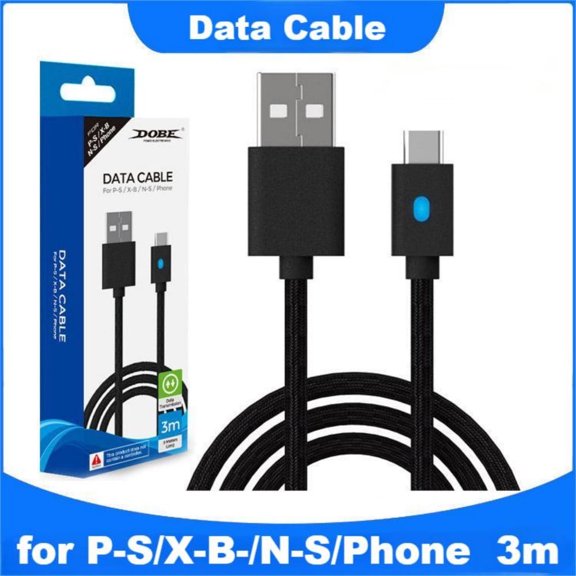 Aousin 3m Game Controller Charging Cable with Indicator Light for PS/NS/XBOX/PC