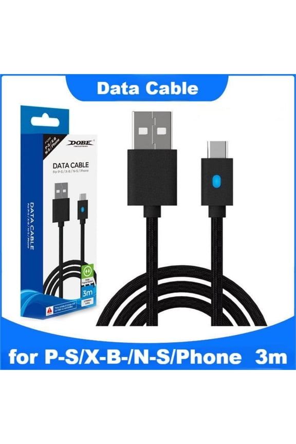 3m Game Controller Charging Cable with Indicator Light for PS/NS/XBOX/PC
