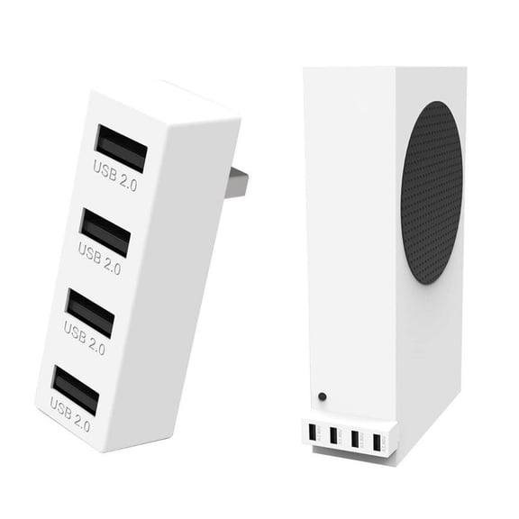 Aousin 4 Ports USB Hub 2.0 for Xbox Series X/S, High Speed USB Hub Splitter Expansion Adapter Compatible with Xbox Series