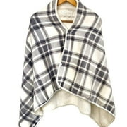 Aousin Wearable USB Electric Blanket Warm Heated Shawl for Home Office Back Knee Warmer,Grey Grid