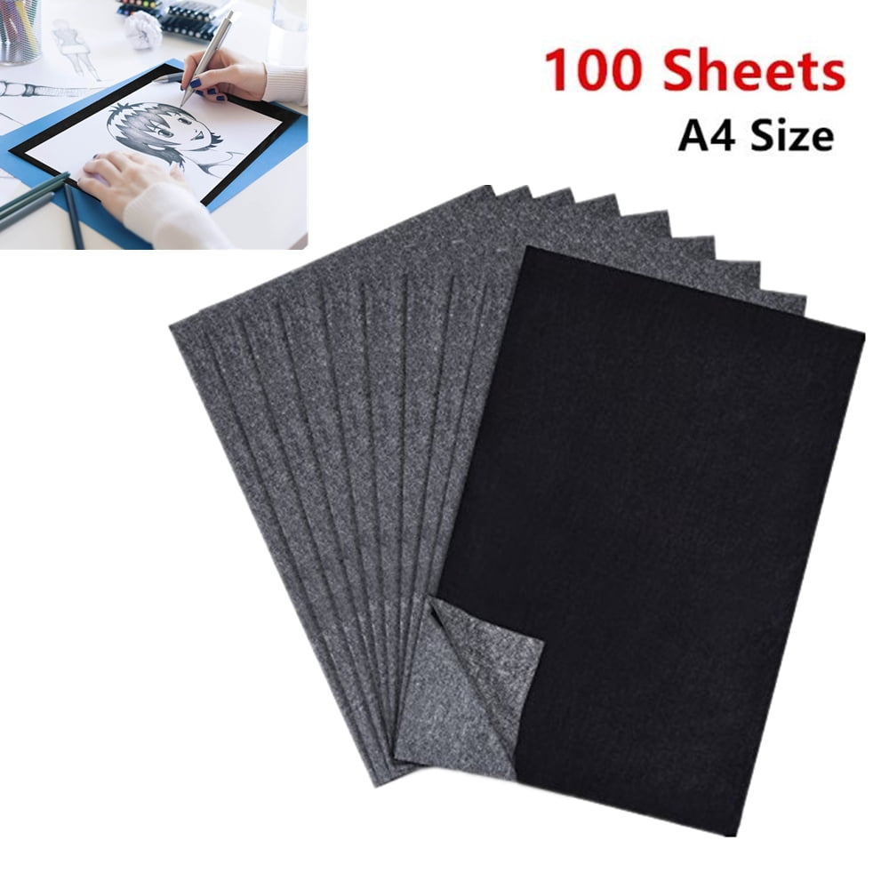 Aousthop Carbon Paper for Tracing 100 Black Graphite Transfer Sheets for  Copying, Drawing Patterns on Wood, Canvas, Paper & Other Art Surfaces- 8.3  X 11.8 Inches 