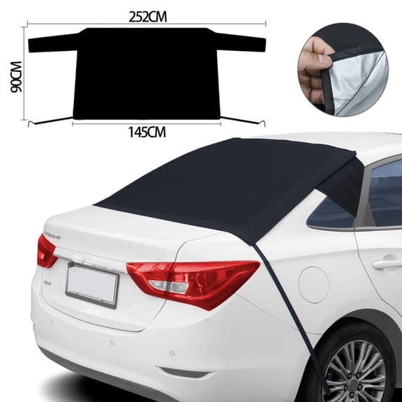 Aousthop Rear Windshield Snow Cover, Black Winter Snow Shield Car Window, All Weather Car Cover