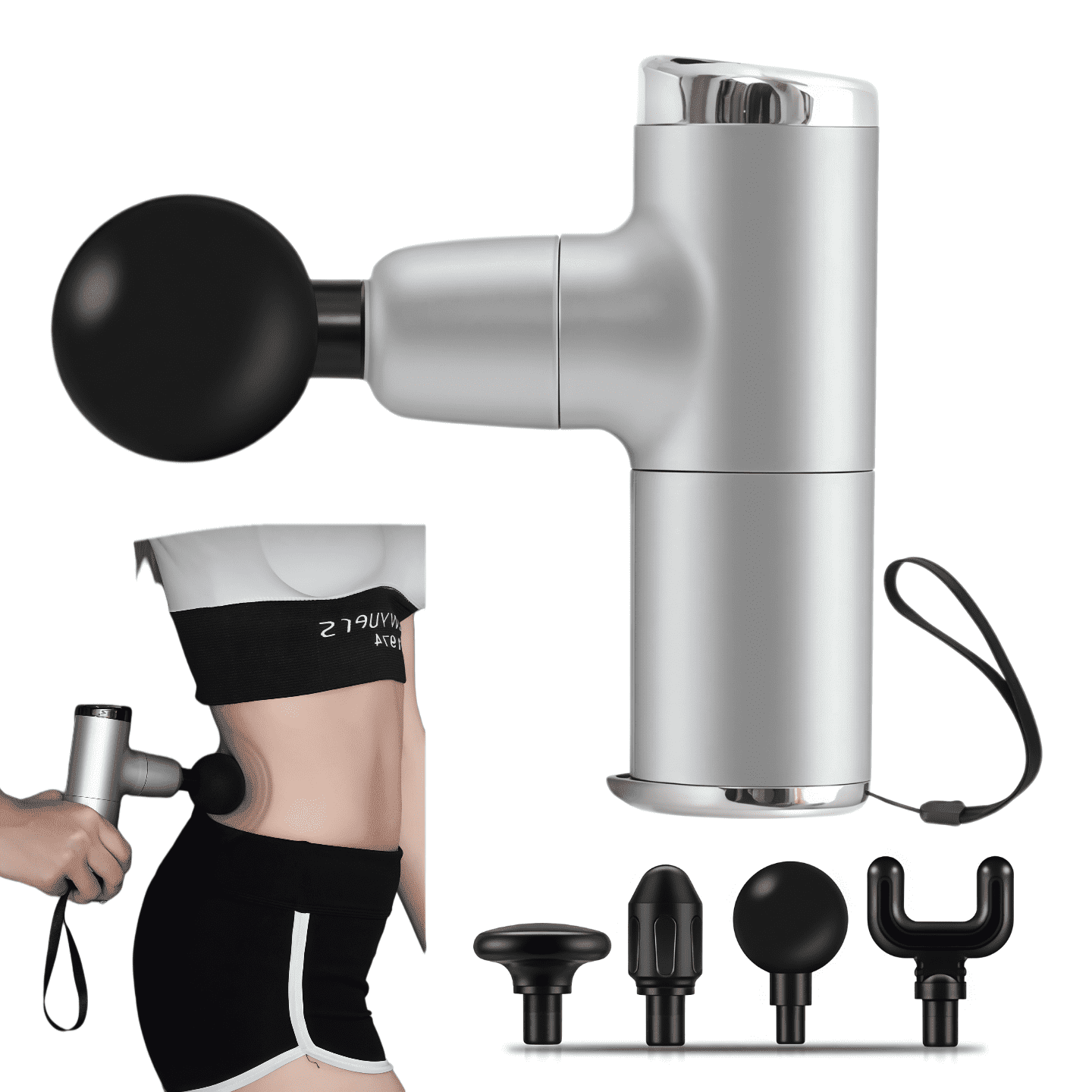 Aovd 2026 New Deep Tissue Mini Massage Gun - Quiet and Portable Handheld Small Massage Gun for Treating Muscle Soreness, Back Pain and Body Ache(Siliver)