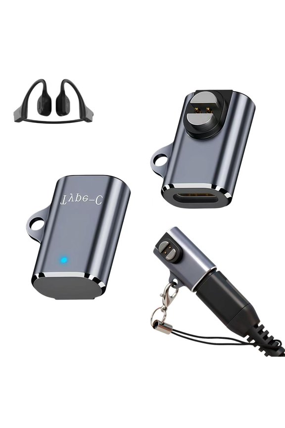 New Type-C Magnetic Charging Adapter for SUUNTO Wing Open-Ear Bone Conduction Headphone, Type-C Charging Converter with a Keychain for SUUNTO Wing(2Pcs)
