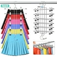 thumbnail image 1 of Aovky 2 Pack Skirt Hangers with Adjustable Non Slip Clips and 360 Degree Swivel Hook, 6 Tiers Metal Pants Hangers Space Saving for Closet Organizers and Storage, College Dorm Room Essentials, 1 of 7