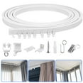 thumbnail image 1 of Aovky Flexible Bendable Ceiling Curtain Track, 16.4FT (5m) Curved Curtain Track Ceiling Mount with Curtain Rail System, Ceiling Track for Curtains for Room Divider RV Shower Bay Window, White, 1 of 9