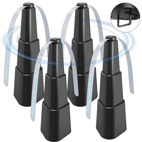 Aovky Fly Fans for Tables, 4 Pack Battery Operated Fly Repellent Fans with Holographic Blades, Tabletop Use for Indoor Outdoor, Picnic, Party, Restaurant and Home (Black)